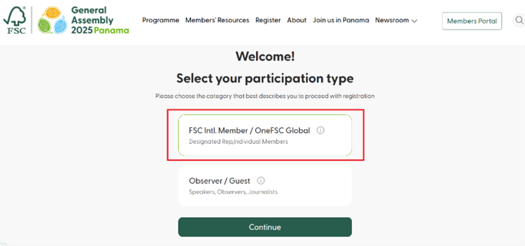 login page