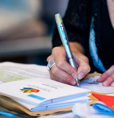 Observer taking notes during GA 2014